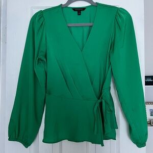 Banana Republic Green Wrap Blouse